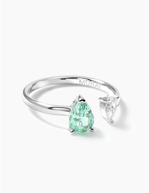 Bague Vivienne Duo Vert Argent