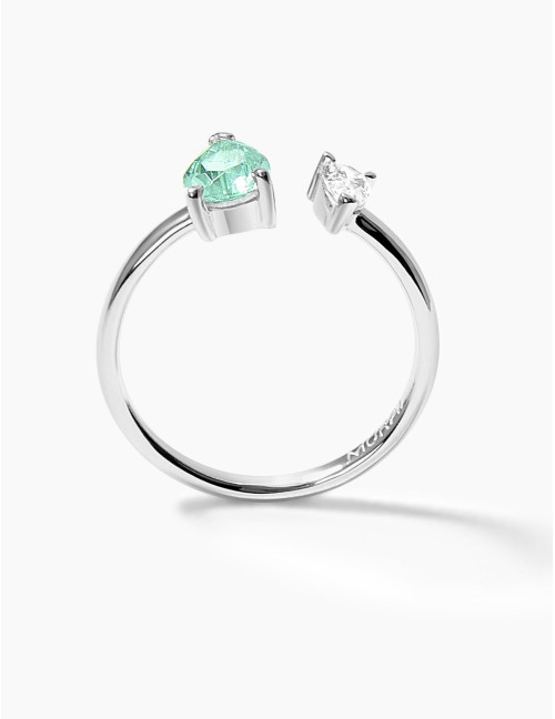 Bague Vivienne Duo Vert Argent