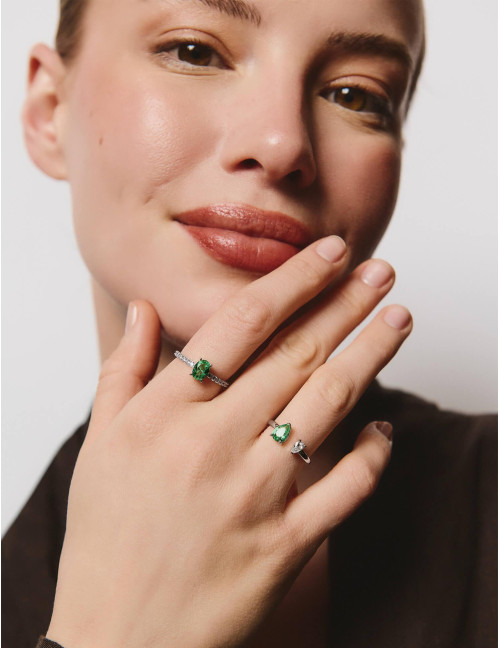 Bague Vivienne Duo Vert Argent