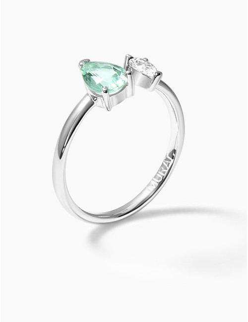 Bague Vivienne Duo Vert Argent