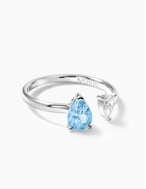 Bague Vivienne Duo Bleu Glacier Argent