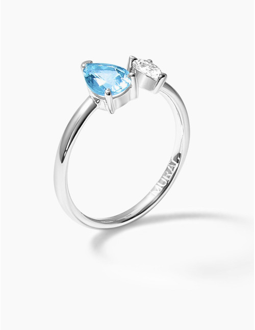 Bague Vivienne Duo Bleu Glacier Argent