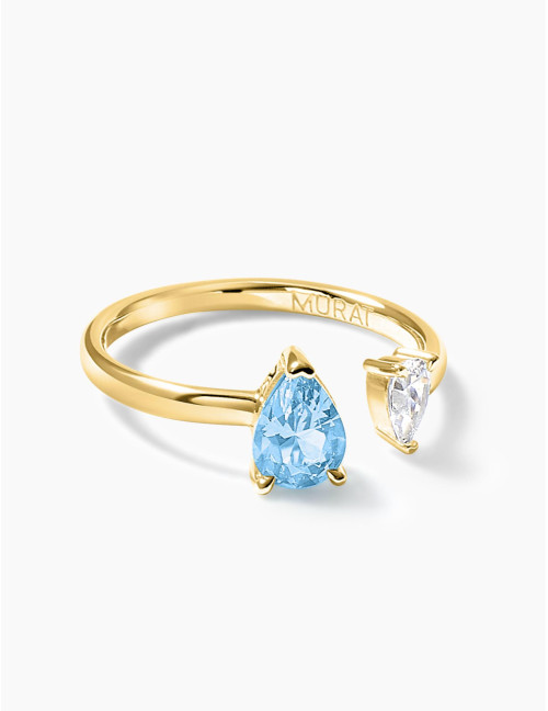 Bague Vivienne Duo Bleu Glacier Doré