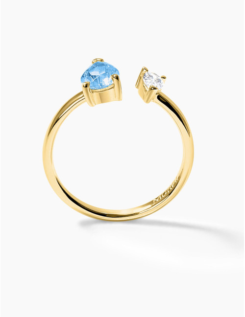 Bague Vivienne Duo Bleu Glacier Doré