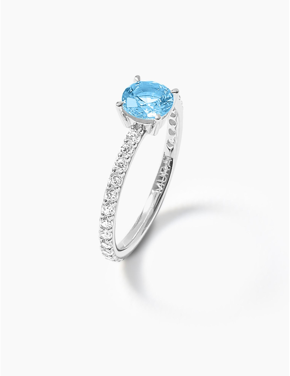 Bague Saint-Louis Bleu Glacier Accompagnée Argent