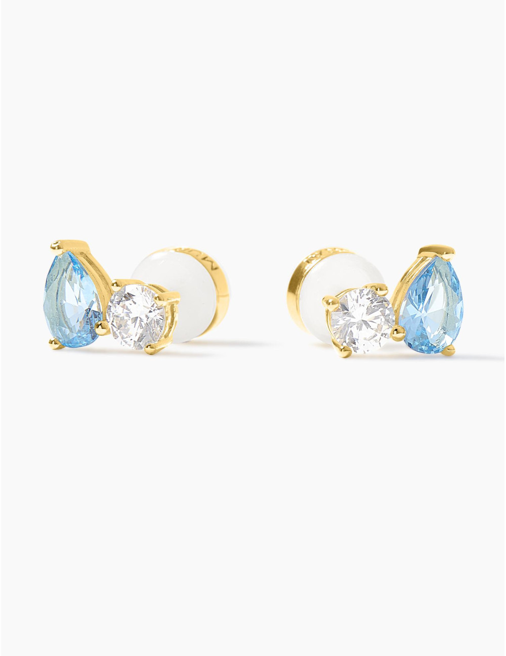 Boucles d'oreilles Toi & Moi Twist Bleu Glacier Doré