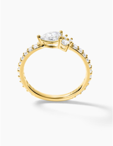 Bague Goutte Twist Accompagnée Dorée