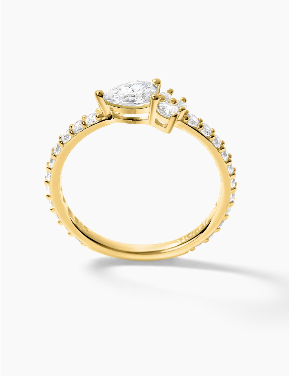 Bague Goutte Twist Accompagnée Dorée