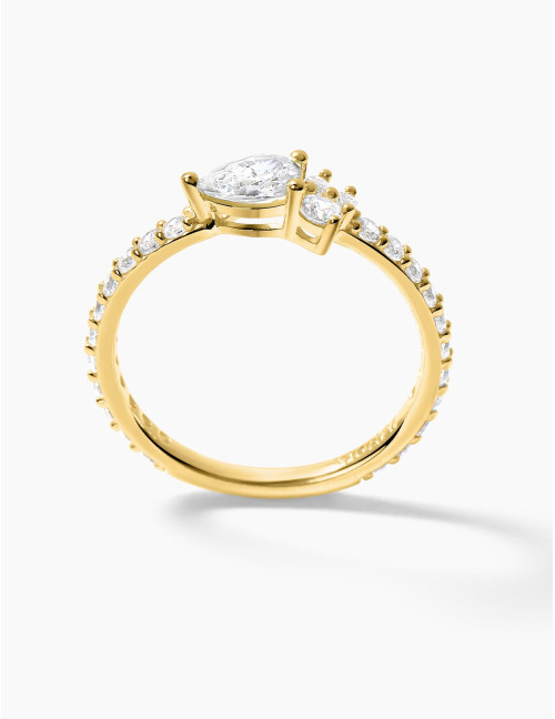 Bague Goutte Twist Accompagnée Dorée