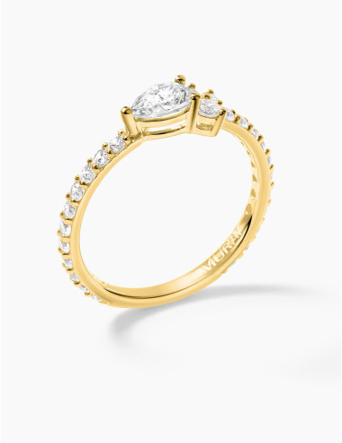 Bague Goutte Twist Accompagnée Dorée