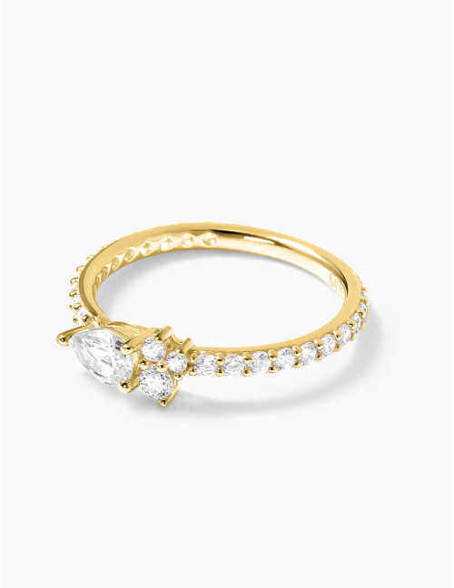 Bague Goutte Twist Accompagnée Dorée