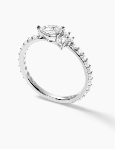 Bague Goutte Twist Accompagnée Argent