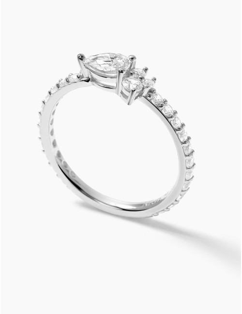 Bague Goutte Twist Accompagnée Argent