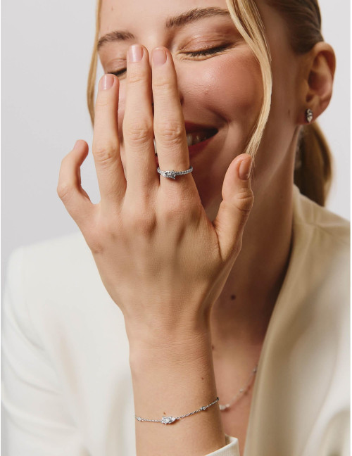 Bague Goutte Twist Accompagnée Argent