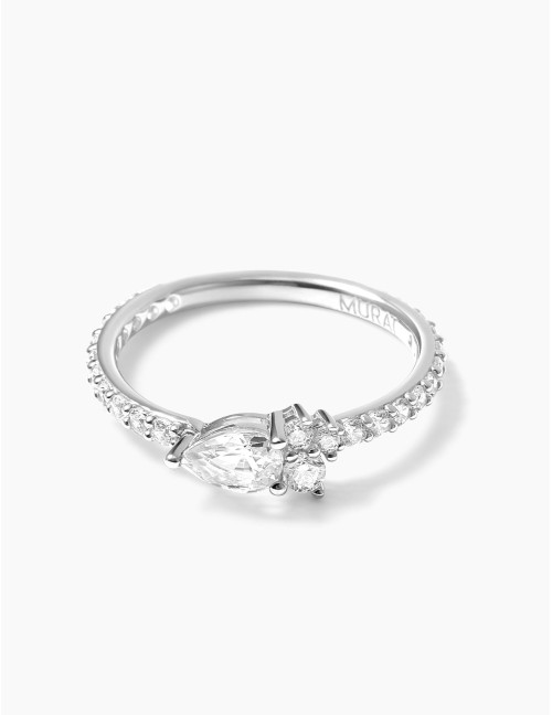 Bague Goutte Twist Accompagnée Argent