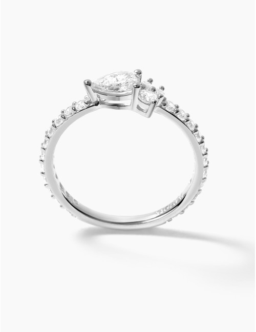 Bague Goutte Twist Accompagnée Argent