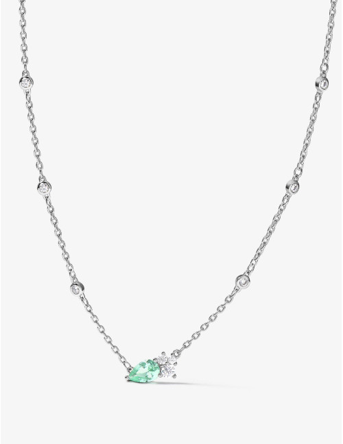 Collier Goutte Twist Absolue Vert Argent