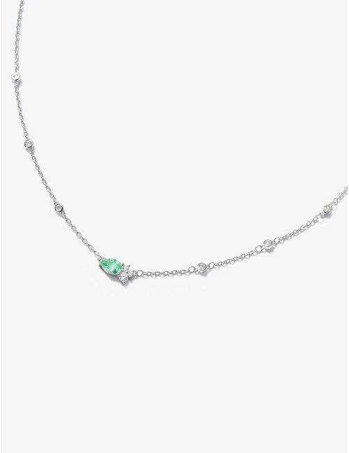 Collier Goutte Twist Absolue Vert Argent