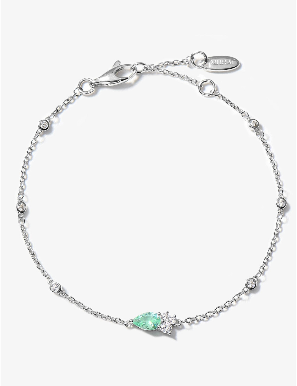 Bracelet Goutte Twist Absolue Vert Argent
