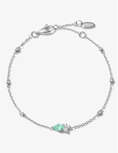 Bracelet Goutte Twist Absolue Vert Argent