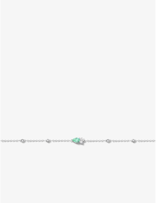 Bracelet Goutte Twist Absolue Vert Argent