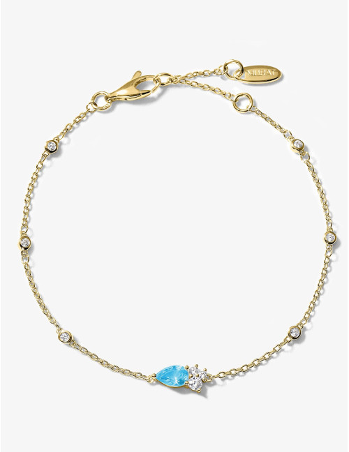 Bracelet Goutte Twist Absolue Bleu Glacier Doré