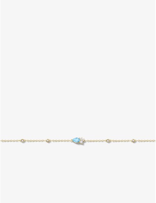 Bracelet Goutte Twist Absolue Bleu Glacier Doré