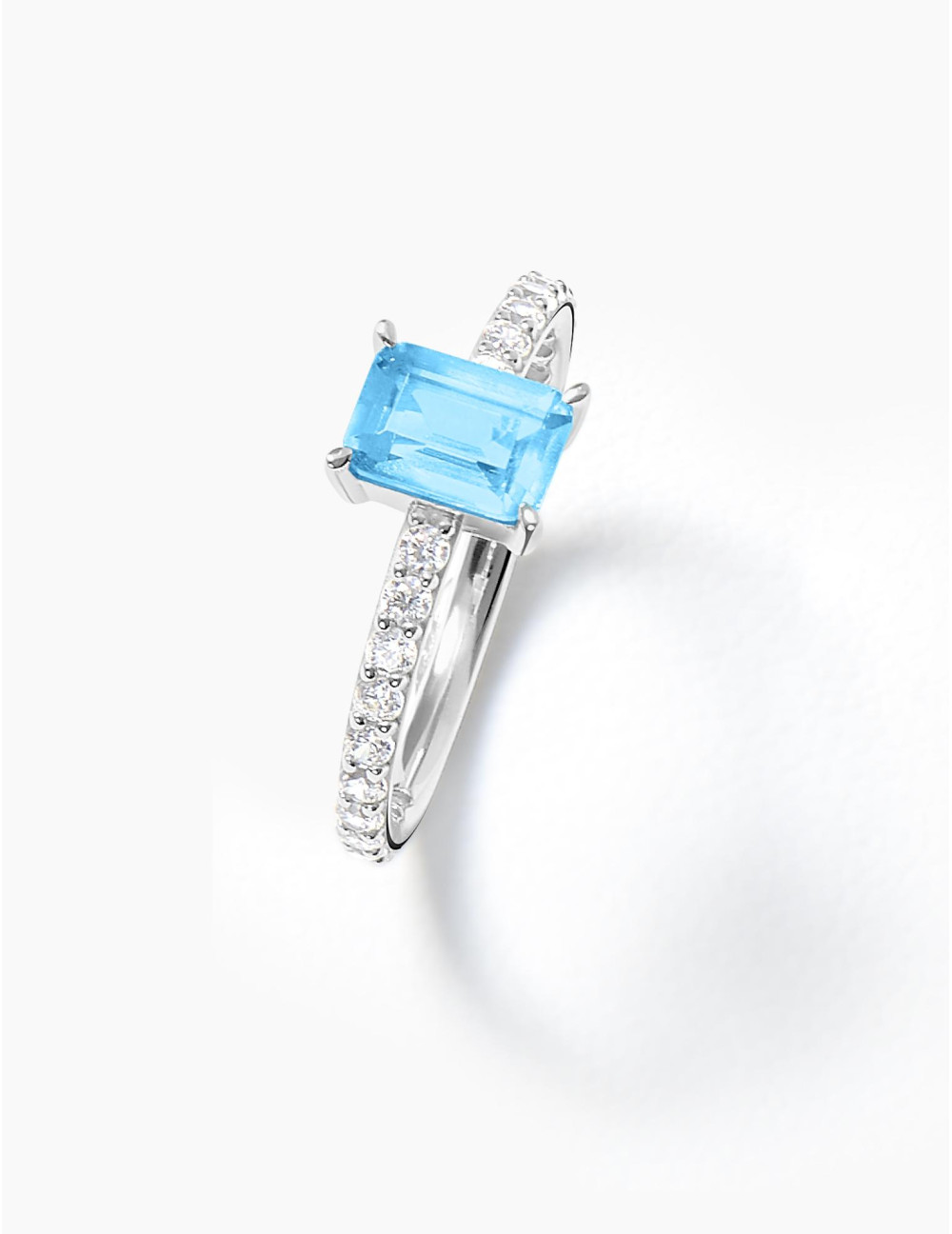 Bague Saint-Honoré Bleu Glacier Argent Grande
