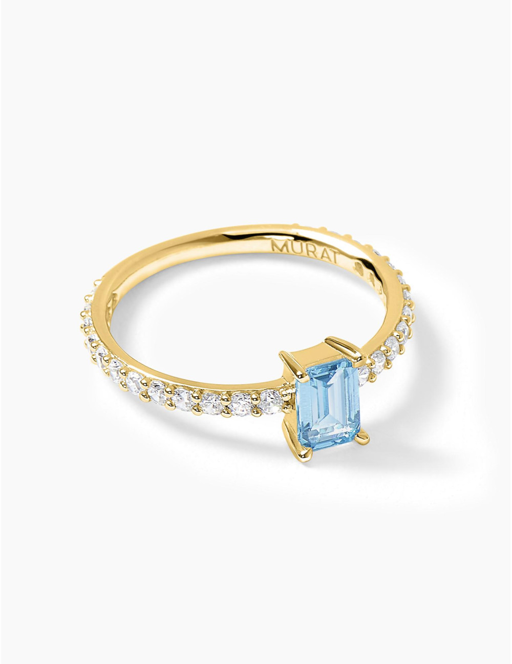 Bague Saint-Honoré Bleu Glacier Doré Moyenne