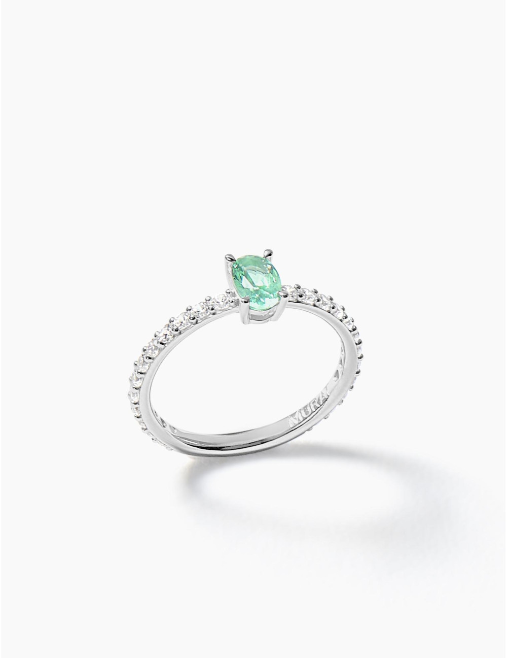 Bague Madeleine Vert Argent Moyenne