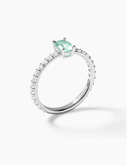 Bague Madeleine Vert Argent Moyenne