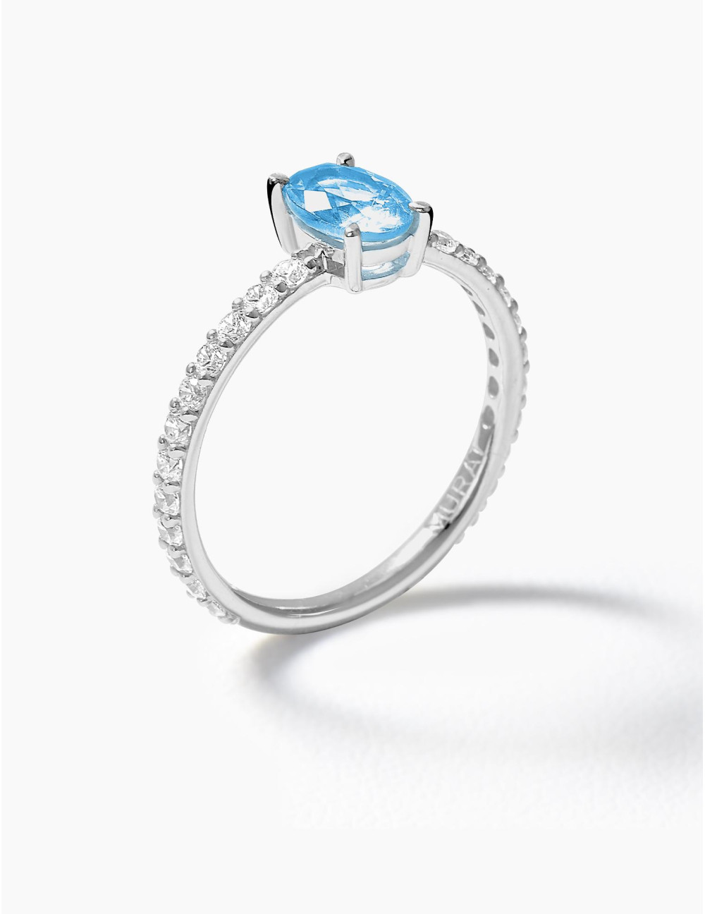 Bague Madeleine Bleu Glacier Argent Grande