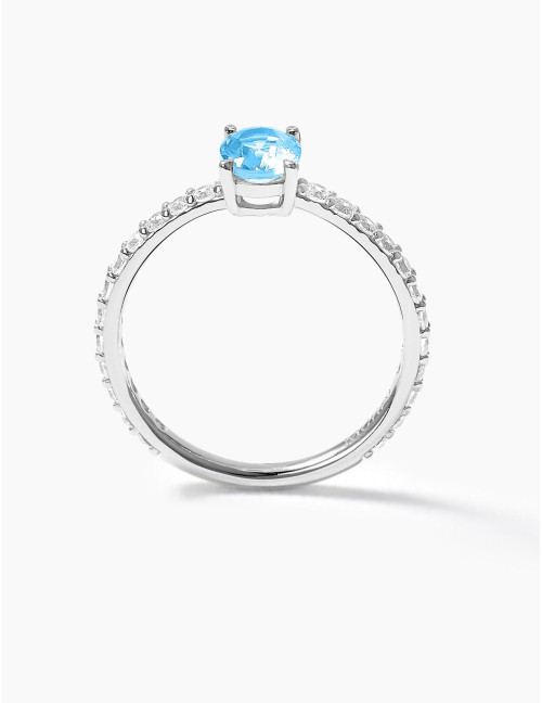 Bague Madeleine Bleu Glacier Argent Grande