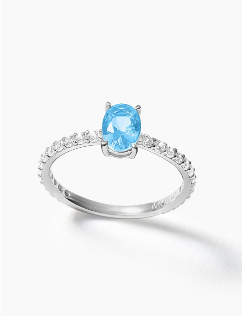 Bague Madeleine Bleu Glacier Argent Grande