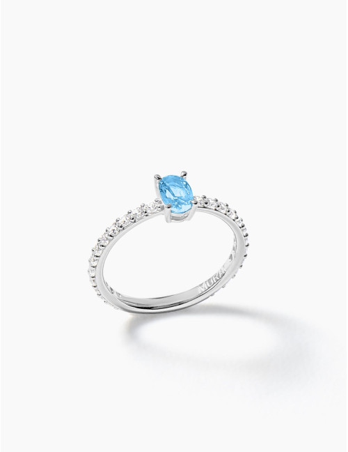 Bague Madeleine Bleu Glacier Argent Moyenne