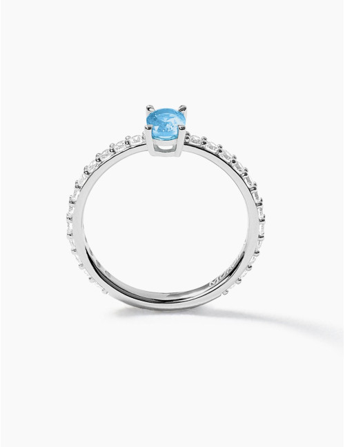 Bague Madeleine Bleu Glacier Argent Moyenne