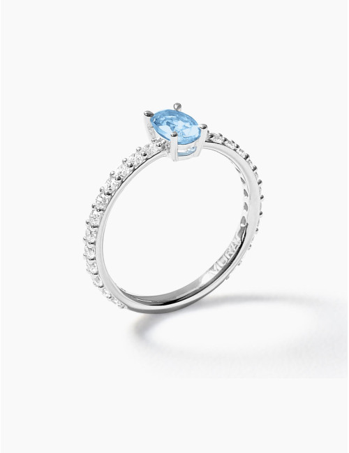 Bague Madeleine Bleu Glacier Argent Moyenne