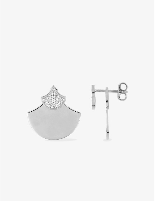 Boucles d’oreilles Duo Éventail Glamour argent