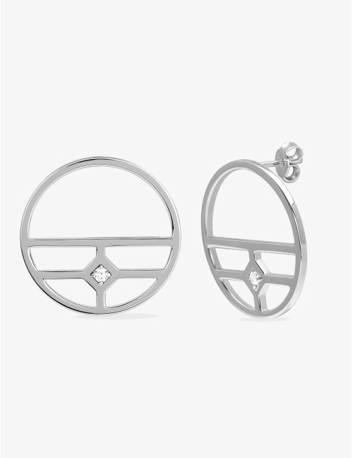 Boucles d’oreilles Ligne Graphique argent