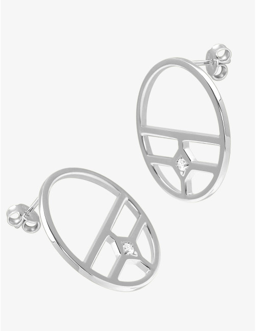Boucles d’oreilles Ligne Graphique argent
