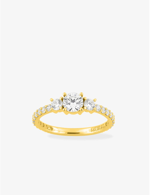 Bague Trilogie accompagnée dorée