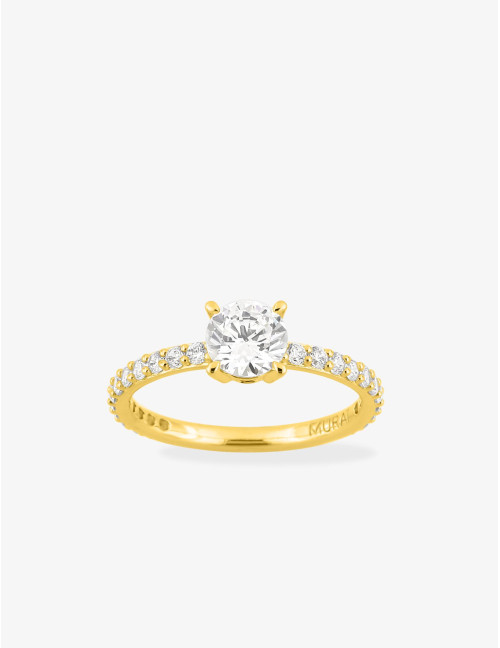 Bague Saint-Louis accompagnée dorée grande