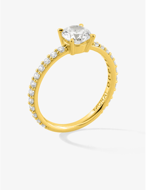 Bague Saint-Louis accompagnée dorée grande