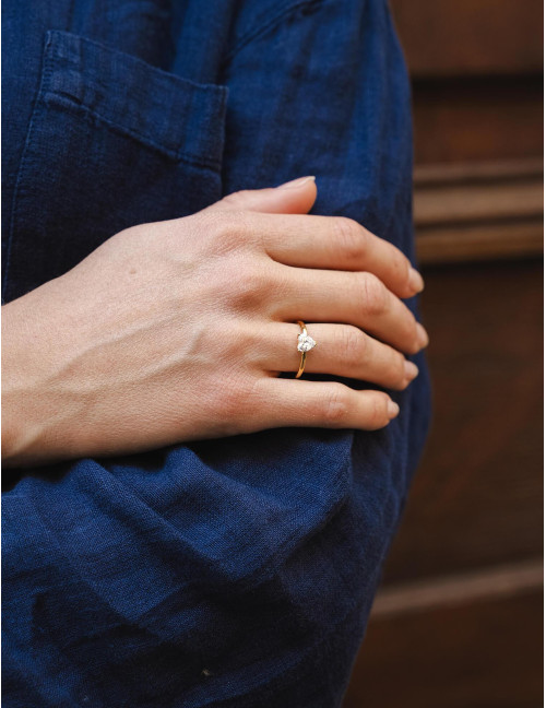 Bague Sacré-Cœur dorée