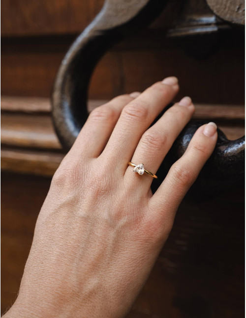 Bague Sacré-Cœur dorée