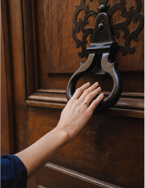 Bague Sacré-Cœur accompagnée dorée