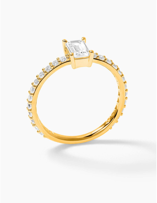 Bague Saint-Honoré accompagnée dorée moyenne