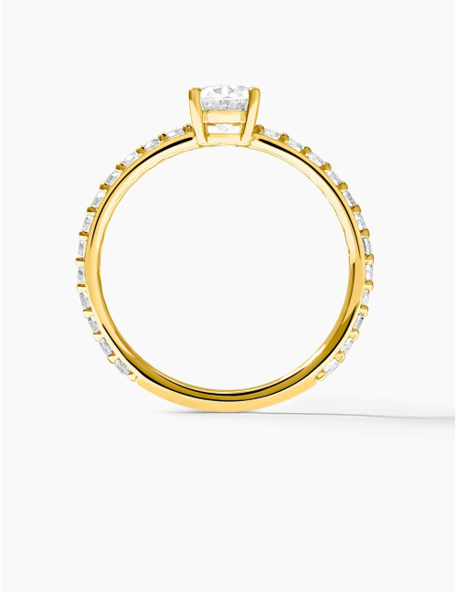 Bague Madeleine accompagnée dorée grande