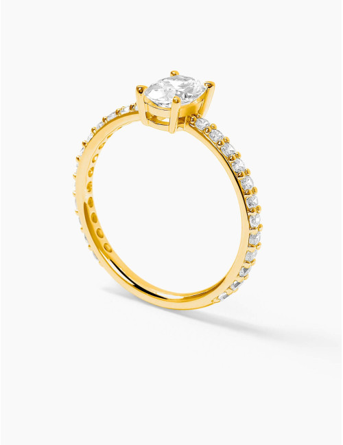 Bague Madeleine accompagnée dorée grande