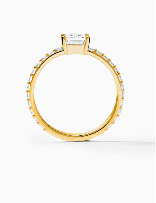 Bague Saint-Honoré accompagnée dorée grande